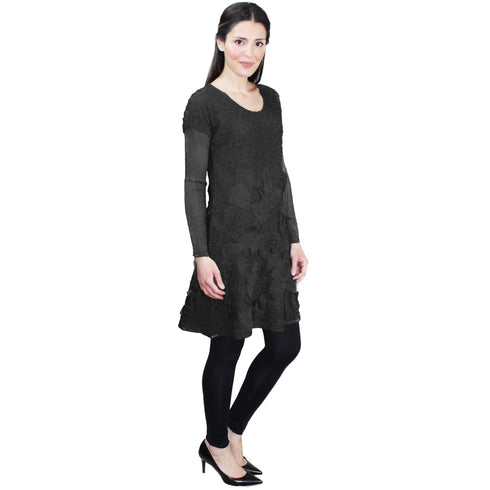 Embellished Tunic Crinkle Dress - DR781